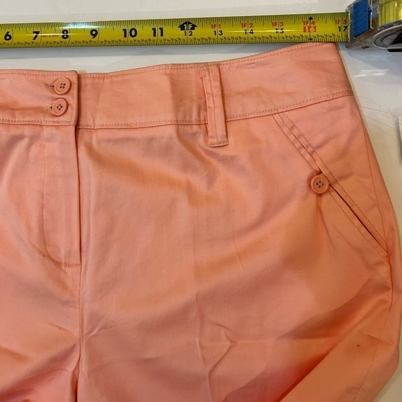 Larry Levine Soft Stretch Career Crop Pants Peach Capris Size 16  NWT - Picture 10 of 13